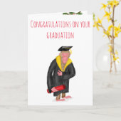 Gefeliciteerd met afstuderen van Funny Mapkey Kaart (Gele Bloem)