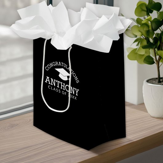 Gefeliciteerd met Afstuderen zwarte afkorting Klein Cadeauzakje