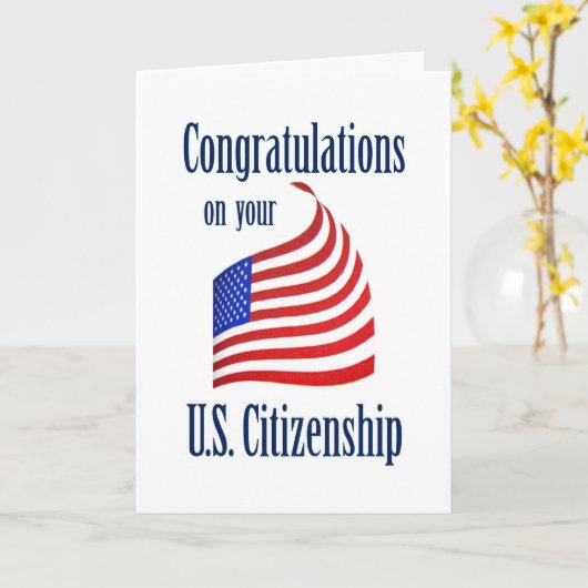 Gefeliciteerd met Amerikaans staatsburgerschap vla Kaart (Gele Bloem)