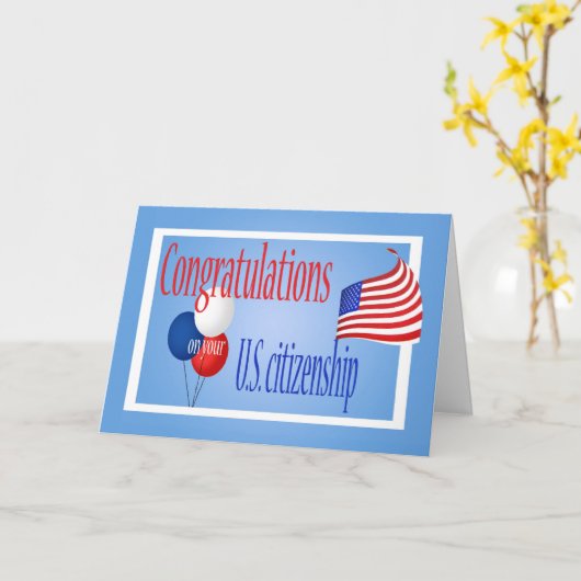 Gefeliciteerd met Amerikaans staatsburgerschap vla Kaart (Gele Bloem)