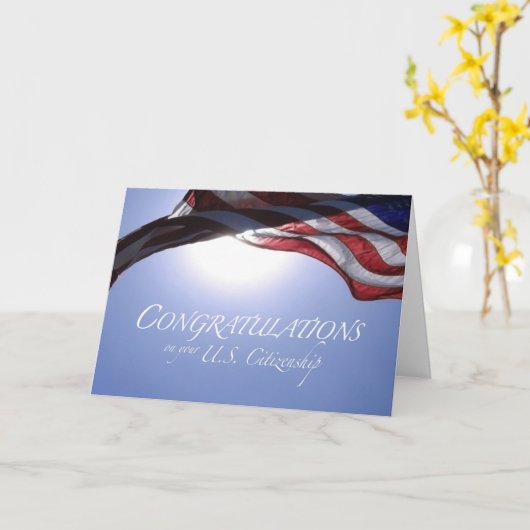 Gefeliciteerd met Amerikaans staatsburgerschap vla Kaart (Gele Bloem)