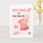 Gefeliciteerd met Aqeeqa - Meisje Kaart (Gele Bloem)
