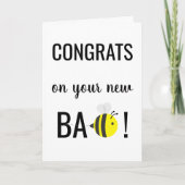 Gefeliciteerd met 'BaBEE' nieuwe baby voor mannen  Kaart (Voorkant)