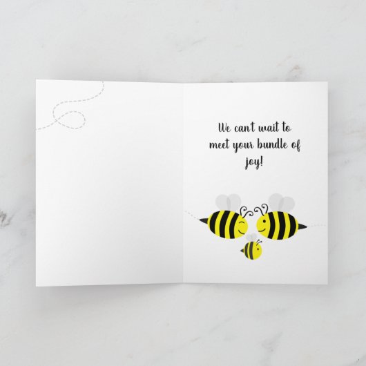 Gefeliciteerd met 'BaBEE' nieuwe baby voor mannen Kaart (Binnen)