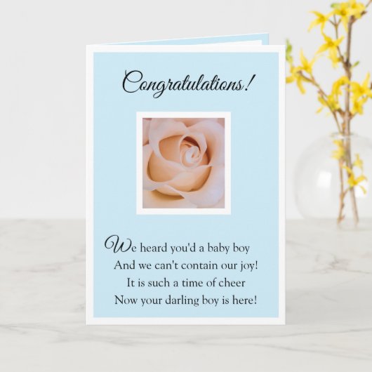 Gefeliciteerd met baby kaart (Gele Bloem)