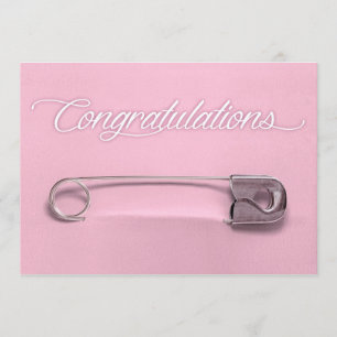 Gefeliciteerd met Baby Safety Pin Kaart