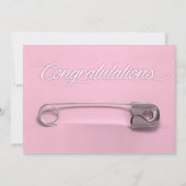Gefeliciteerd met Baby Safety Pin Kaart (Voorkant)