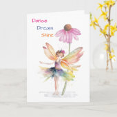 Gefeliciteerd met Ballet Dance Fairy Ballerina Kaart (Gele Bloem)