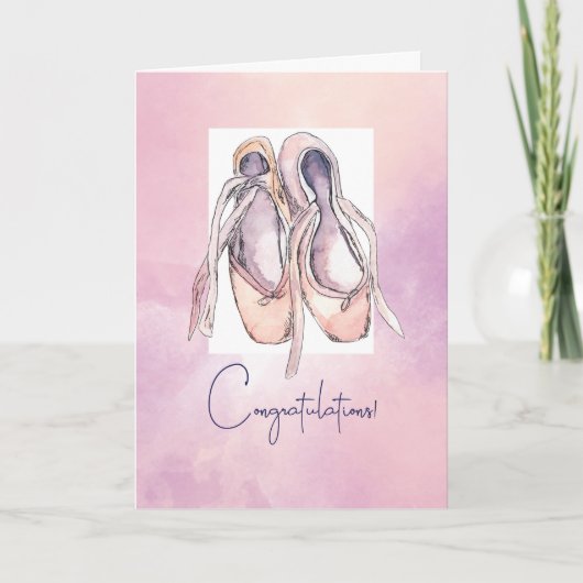 Gefeliciteerd met Ballet Performance Waterverf Kaart (Voorkant)