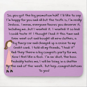 Gefeliciteerd met banenbevorderingscadeaus (Vrouw) Muismat
