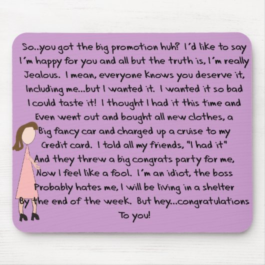 Gefeliciteerd met banenbevorderingscadeaus (Vrouw) Muismat (Voorkant)