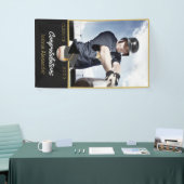 Gefeliciteerd met Baseball-speler op foto afstuder Spandoek (Beurs)