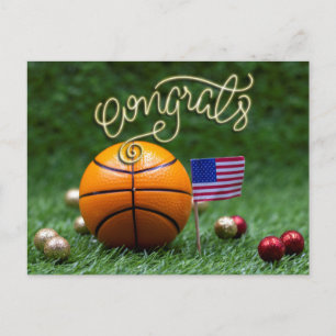 Gefeliciteerd met Basketball met de Amerikaanse vl Briefkaart