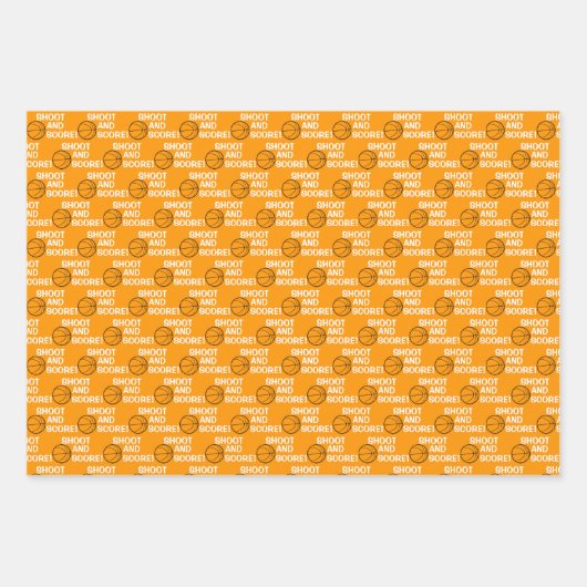 Gefeliciteerd met Basketball Wrapping Paper Sheets (Voorkant 3)