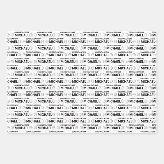 Gefeliciteerd met Basketball Wrapping Paper Sheets (Voorkant 2)