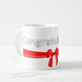 Gefeliciteerd met begroeten koffiemok (Voorkant links)