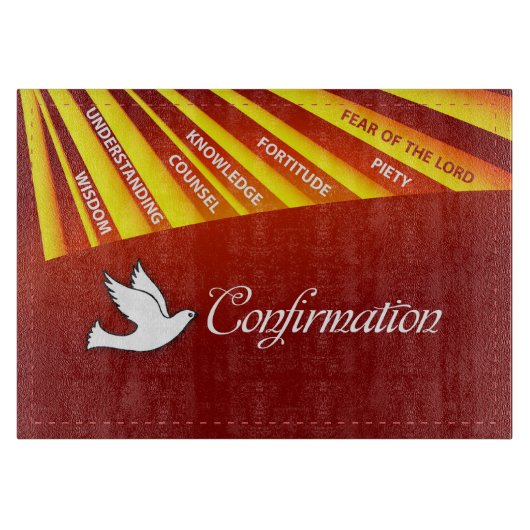 Gefeliciteerd met bevestiging Dove met Gold en Re Snijplank (Voorkant)