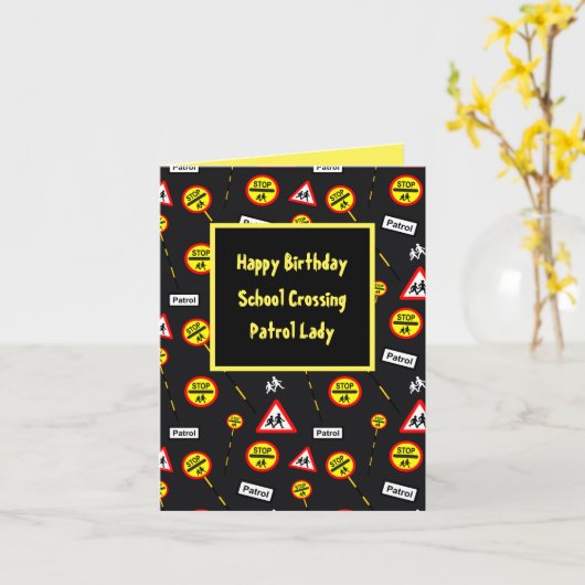 Gefeliciteerd met Birthday School Crossing Kaart (Gele Bloem)
