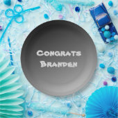 Gefeliciteerd met Black Gradient Papieren Bordje (Feest)