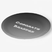 Gefeliciteerd met Black Gradient Papieren Bordje (Gekanteld)