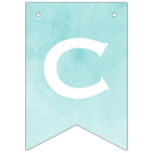 Gefeliciteerd, met Blauwgroen Waterverf wassen Vlaggetjes (Eerste vlag)