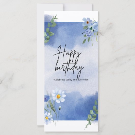 "Gefeliciteerd met Blue Blooms" (Voorkant)