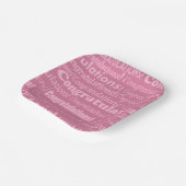 Gefeliciteerd met Borden roze papier Papieren Bordje (Gebogen)