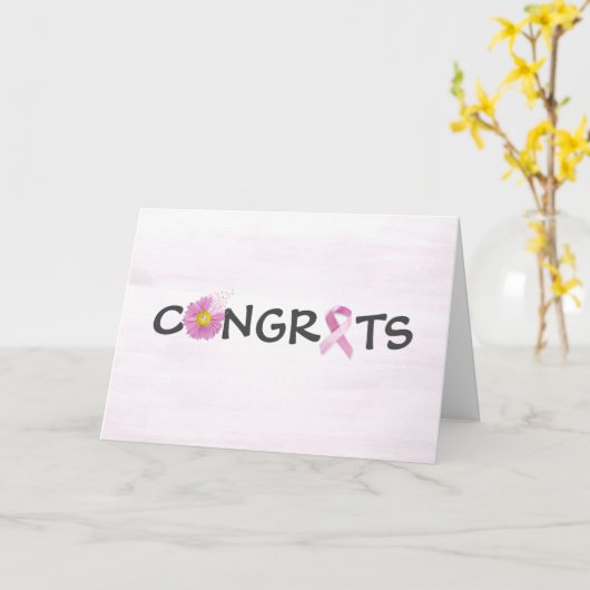 Gefeliciteerd met borstkanker kaart (Gele Bloem)