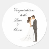 Gefeliciteerd met bruid en bruidegom sticker (Voorkant)