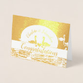 Gefeliciteerd met bruiloft/ jubileum/ verloving folie kaarten (Voorkant)