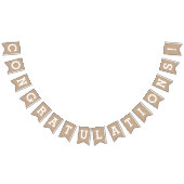 Gefeliciteerd met Burlap look Vlaggetjes (Alle)