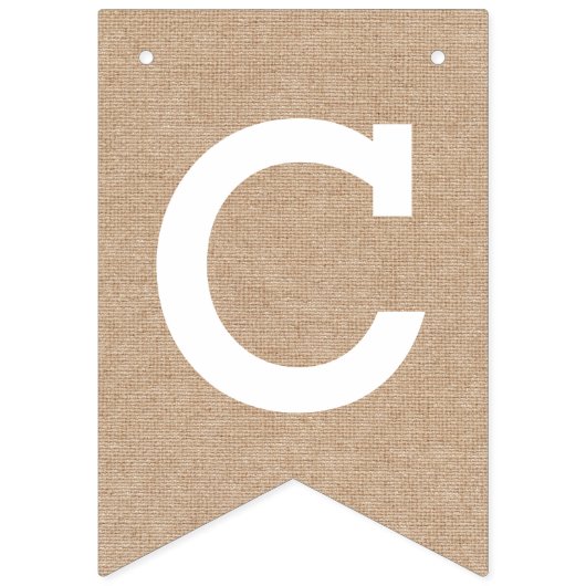 Gefeliciteerd met Burlap look Vlaggetjes (Eerste vlag)