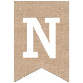 Gefeliciteerd met Burlap look Vlaggetjes (Derde vlag)