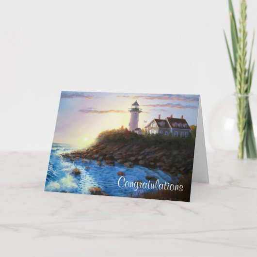Gefeliciteerd met Cape Cod MASS Lighthouse Card Kaart (Voorkant)
