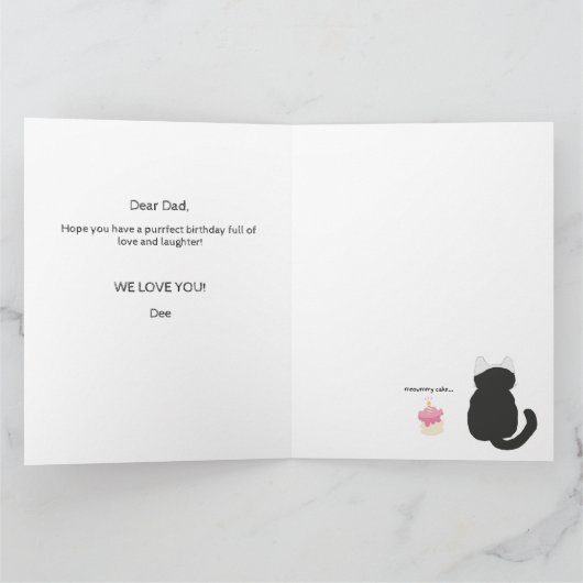 Gefeliciteerd met Cat Dad Kaart (Binnen)
