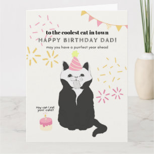 Gefeliciteerd met Cat Dad Kaart