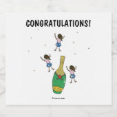 Gefeliciteerd met Champaign Label Sparkling Wijnetiket (Enkel label)