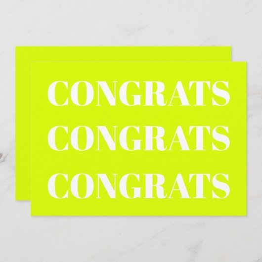 Gefeliciteerd met chartreuse kalk groene witte mod (Voorkant / Achterkant)