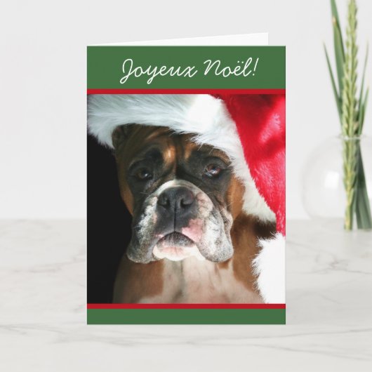 Gefeliciteerd met Christmas Boxer Dog greeting car Feestdagen Kaart (Voorkant)