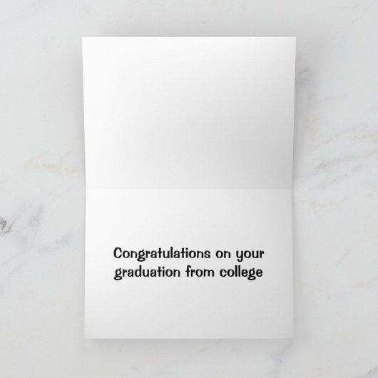 GEFELICITEERD MET ** COLLEGE AFSTUDEREN ** KAART (Binnen)