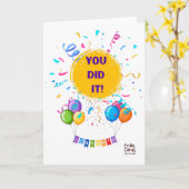 Gefeliciteerd met Confetti en Ballonnen Kaart (Gele Bloem)