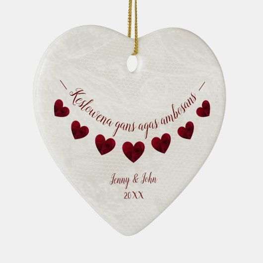 Gefeliciteerd met Cornish Language verloving Keramisch Ornament (Rechts)