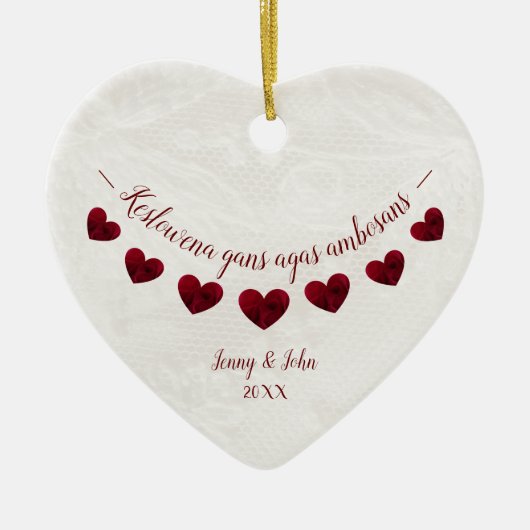 Gefeliciteerd met Cornish Language verloving Keramisch Ornament (Voorkant)