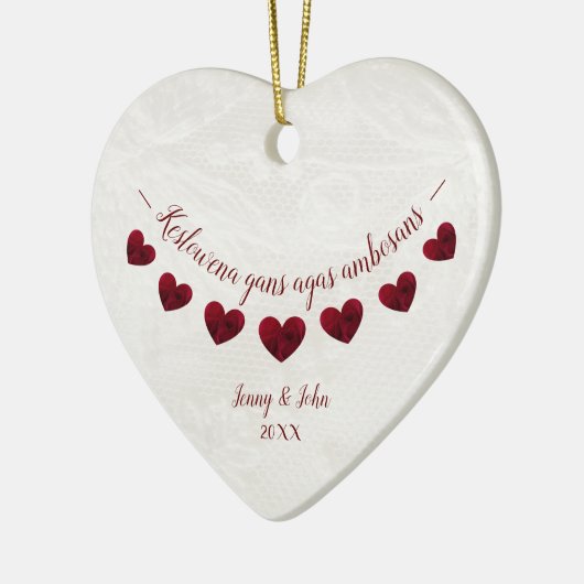 Gefeliciteerd met Cornish Language verloving Keramisch Ornament (Links)