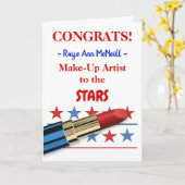 Gefeliciteerd met Cosmetologie Diploma Lippenstift Kaart (Gele Bloem)