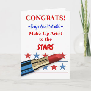 Gefeliciteerd met cosmetologie diploma lippenstift kaart