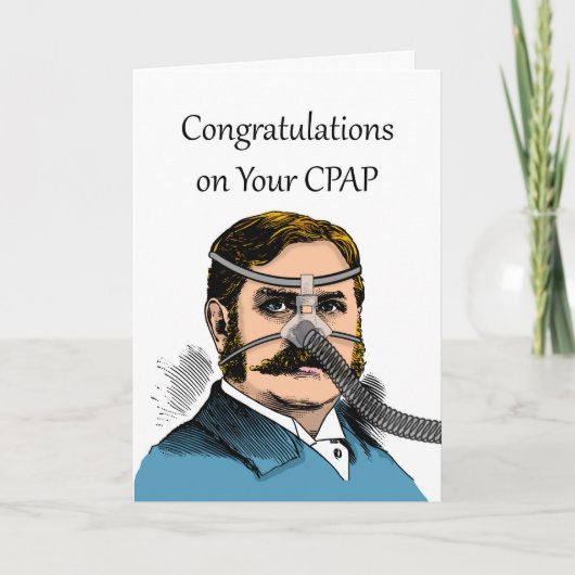 Gefeliciteerd met CPAP, snor Man Kaart (Voorkant)
