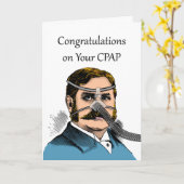 Gefeliciteerd met CPAP, snor Man Kaart (Gele Bloem)
