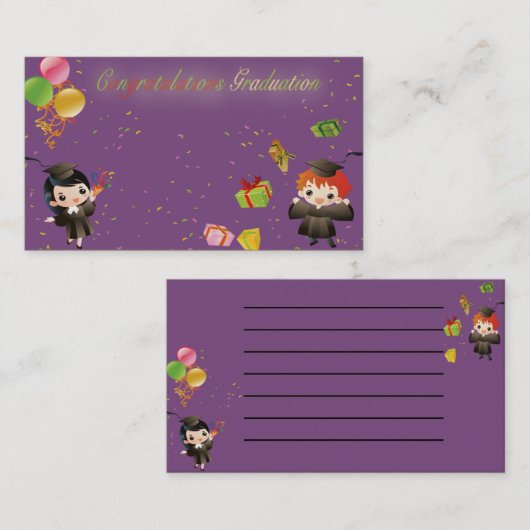 Gefeliciteerd met creditcard voor afstuderen contactkaartje (Voorkant / Achterkant)