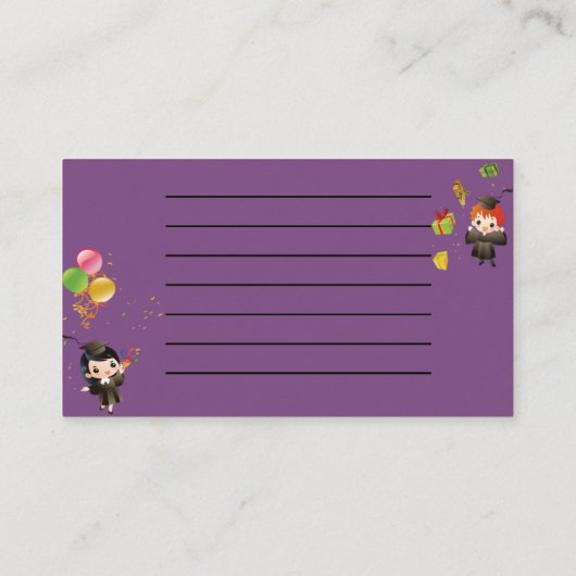 Gefeliciteerd met creditcard voor afstuderen contactkaartje (Achterkant)